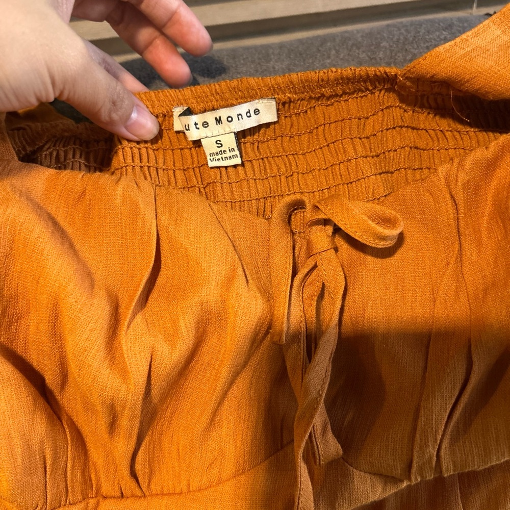 Haute Monde Orange and Beige/light pink Puff Sleeve Blouses - Picture 10 of 13